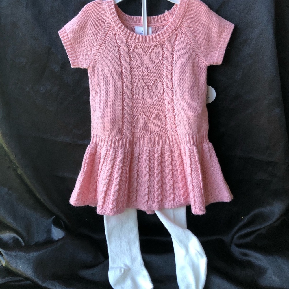 Carters Winter Knitted Dress & Tights Set